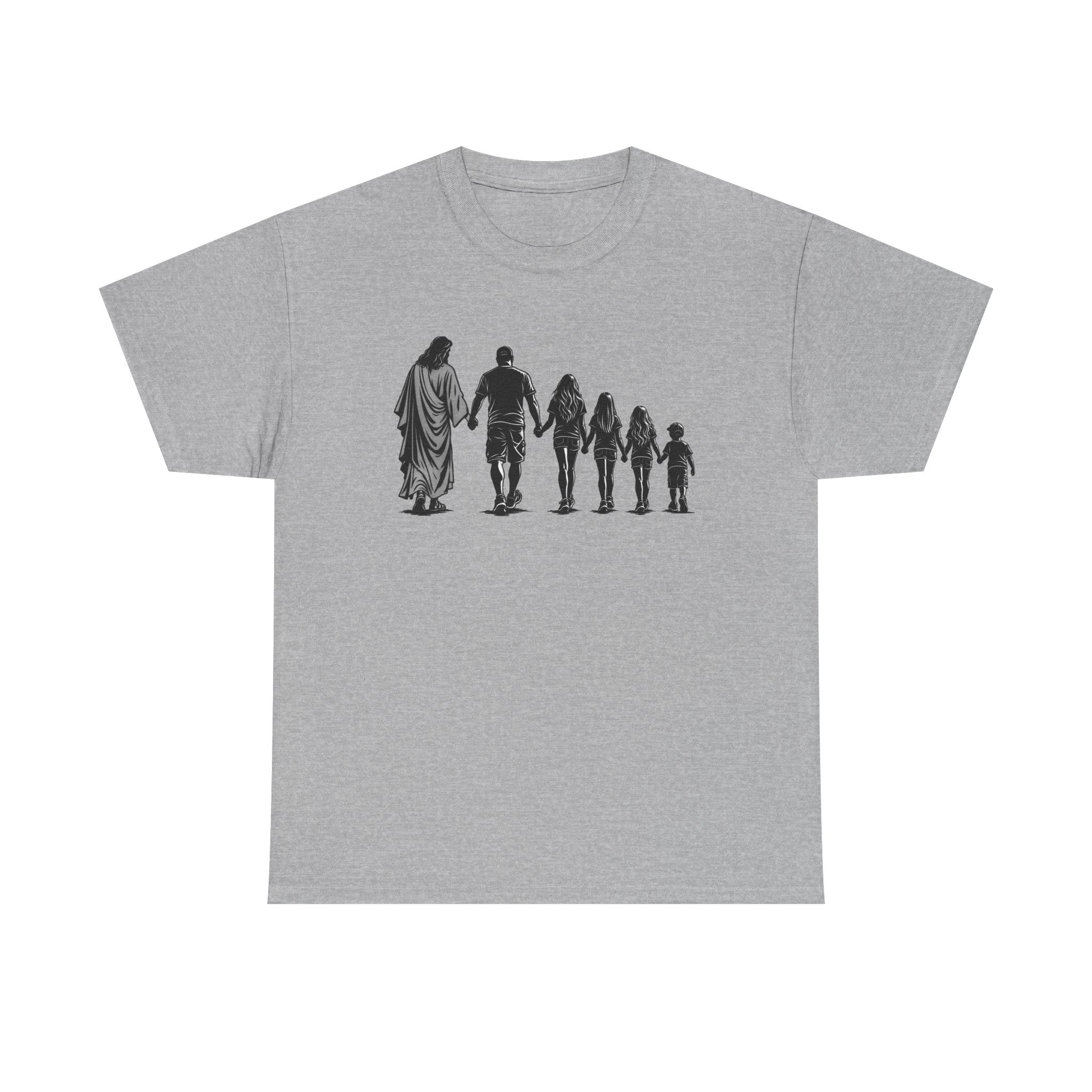 Jesus and Family Silhouette T-Shirt — Christian Faith Family Tee